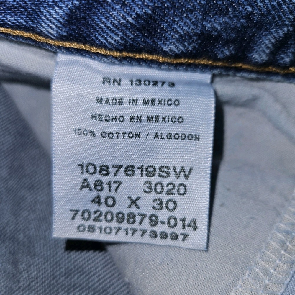 Wrangler Rustler‎ Jeans Men's 40x30 Blue Denim Regular Fit Straight Leg J04-A03 - Picture 6 of 11